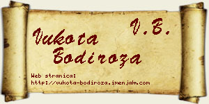 Vukota Bodiroža vizit kartica